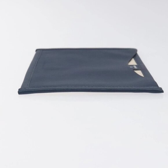 HERMES Petit Ash Pouch Leather Canvas Navy Auth - Picture 3 of 15